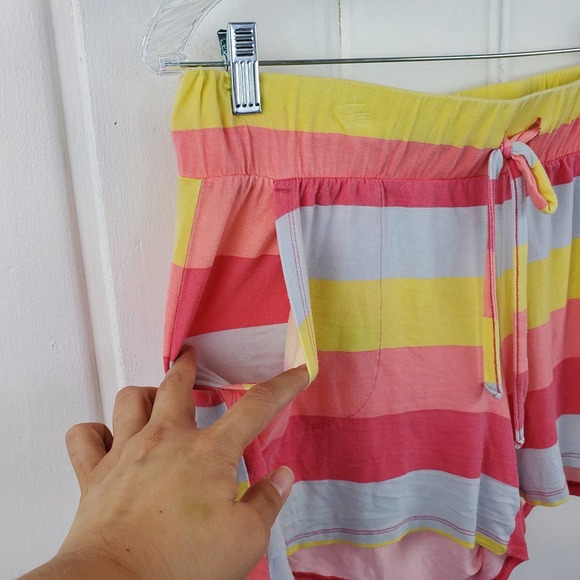 Wildfox Sorbet Striped Lightweight Drawstring Shorts Womens Size Medium - Picture 3 of 9